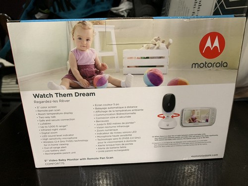 NEW!! Motorola Comfort 75 Digital Video Audio Baby Monitor with 5