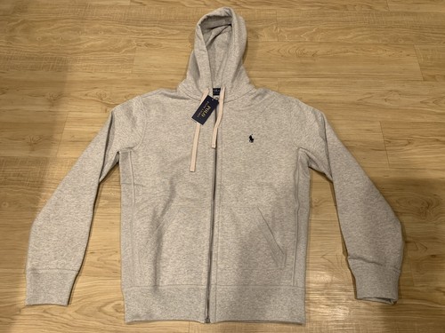 ★★POLO RALPH LAUREN★★ File Fleece Full Zip Hoodie Beige Regular-fit Zip-up Cotton-blend Hoodie With Pony Player