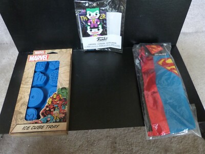 DC Marvel Superhero Lot Joker Lanyard Superman socks cape Avengers Ice cube tray