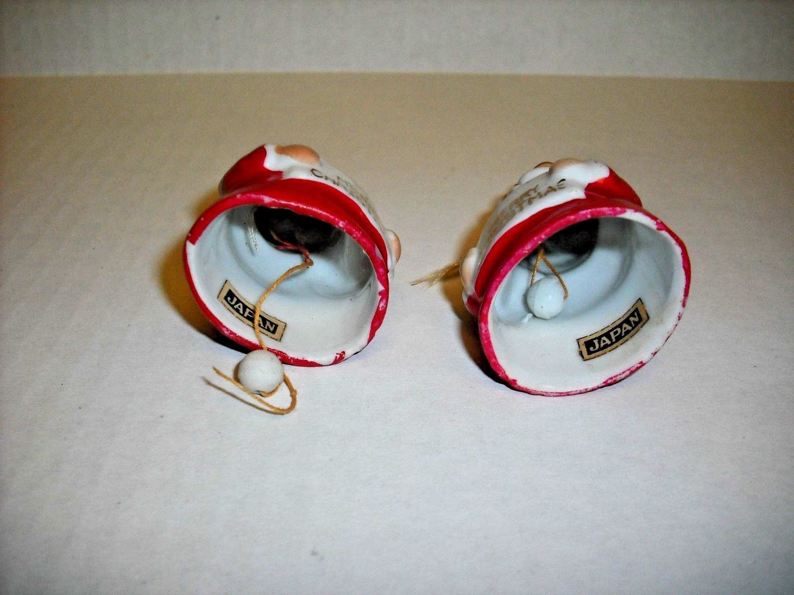 Vintage Lot of 6 Japan Bone China Santa Christmas  Bells