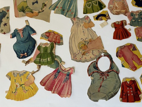 Mixed Lot Vintage Baby Paper Dolls w/Outfits Angel Babies + More Louise Rumely