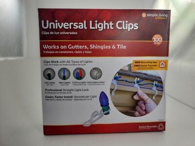 Simple Living Solutions 100ct Universal Light Clips Professional Straight Lights