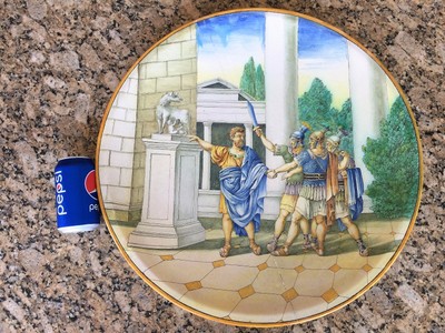 MUSEUM ITEM 16-17 C h/p TIN-GLAZED EARTHENWARE FRENCH OR ITALY MAJOLICA PLAQUE