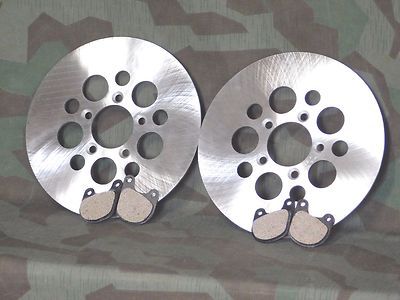  Sportster, Shovelhead Stainless Steel Dual Disc 10'' Brake Rotors & Pads.