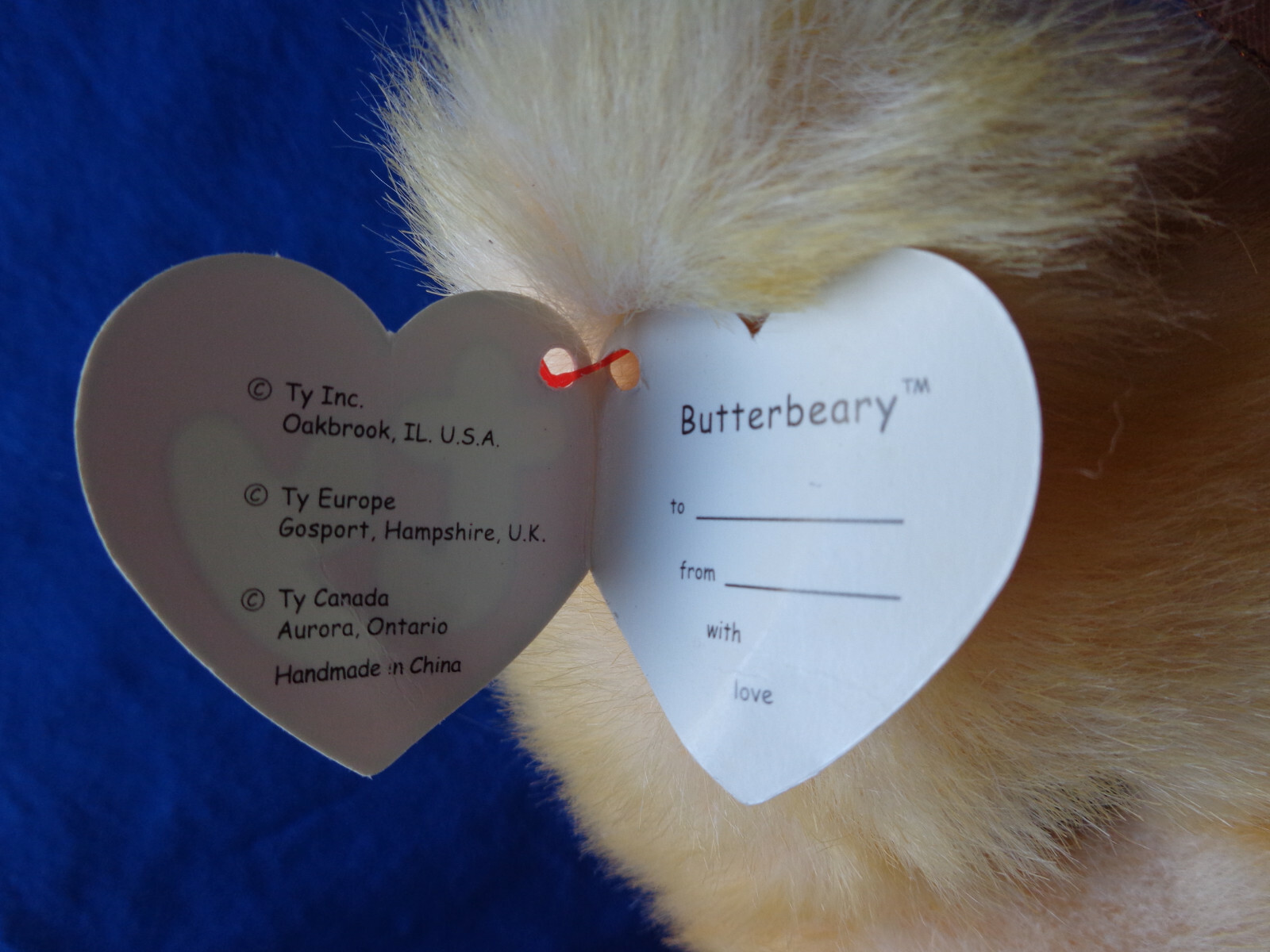 Butterbeary Bear Ty Beanie Babies Inc ©1999 Original tag attached VG condition