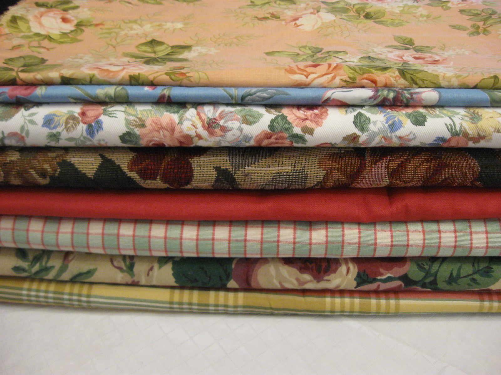 Green Checked Upholstery Fabric~ Price Reduced