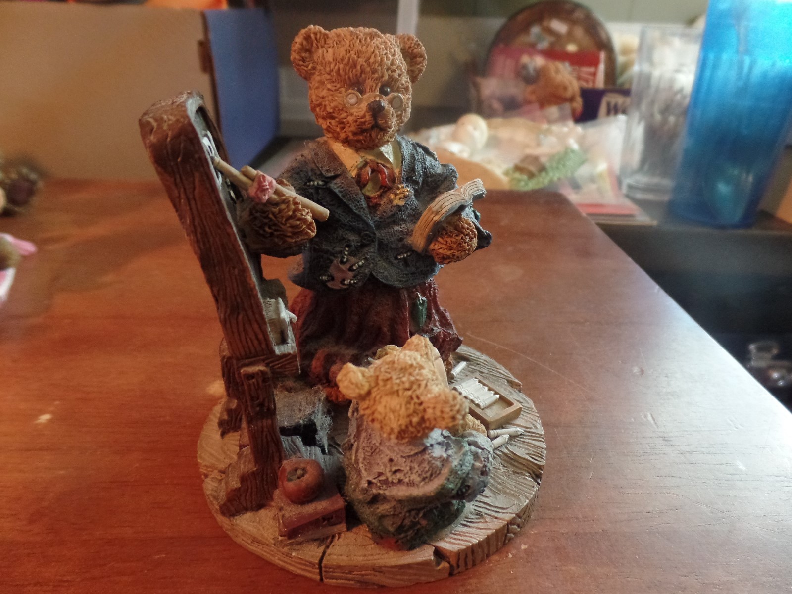 Walmart Resin Teddy Bear Teacher and Student Figurine #2075