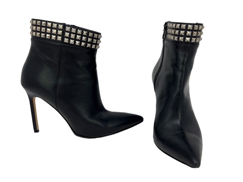 Manolo Blahnik Black Ankle Boots Booties Stiletto Heels w
