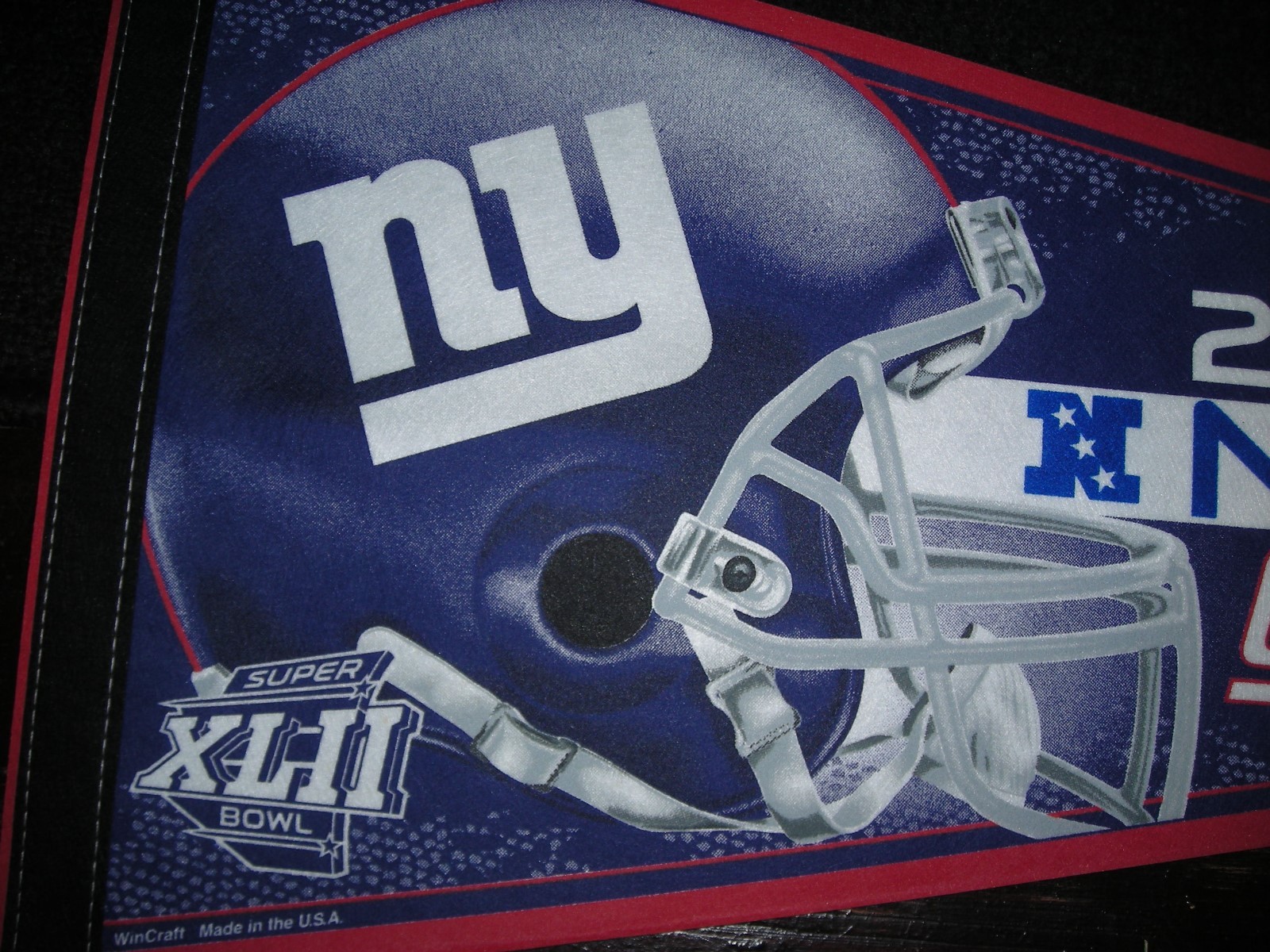 NFL, Super Bowl XLII, 2007 NFC Champion, New York Giants, pennant, excellent con