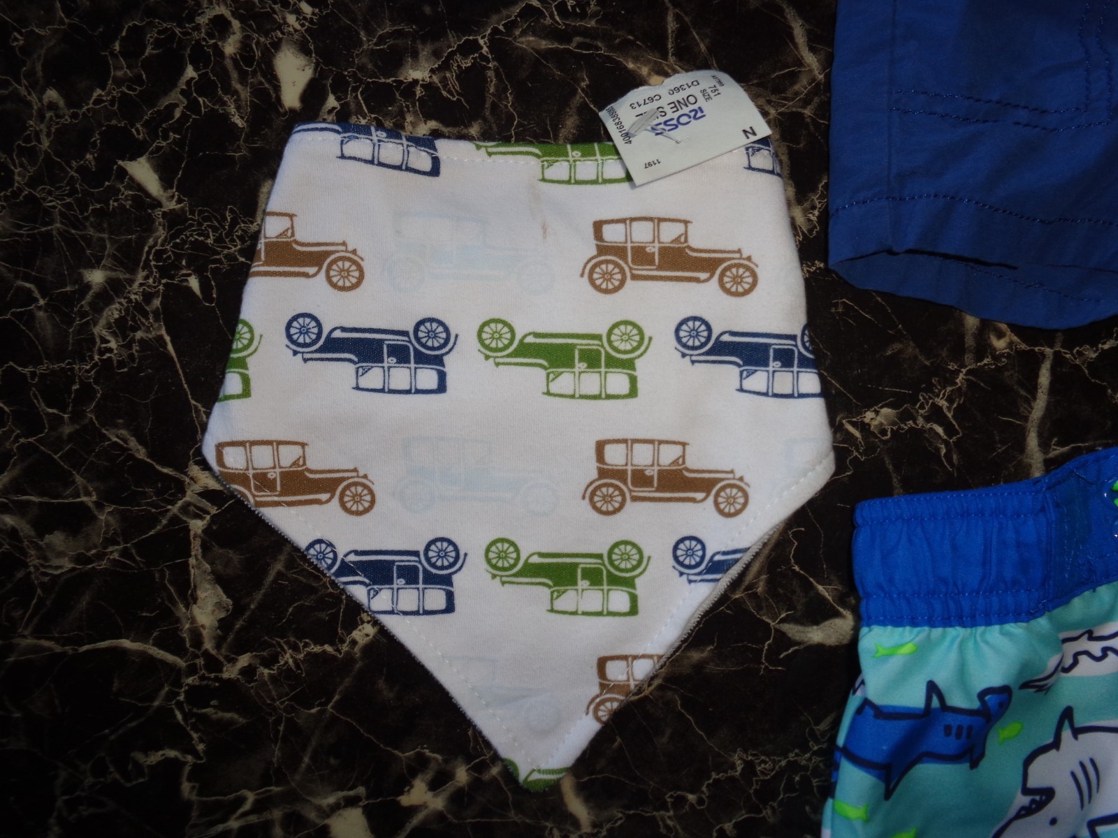6 MONTH BOYS SHORTS SWIM TRUNKS & BIB LOT