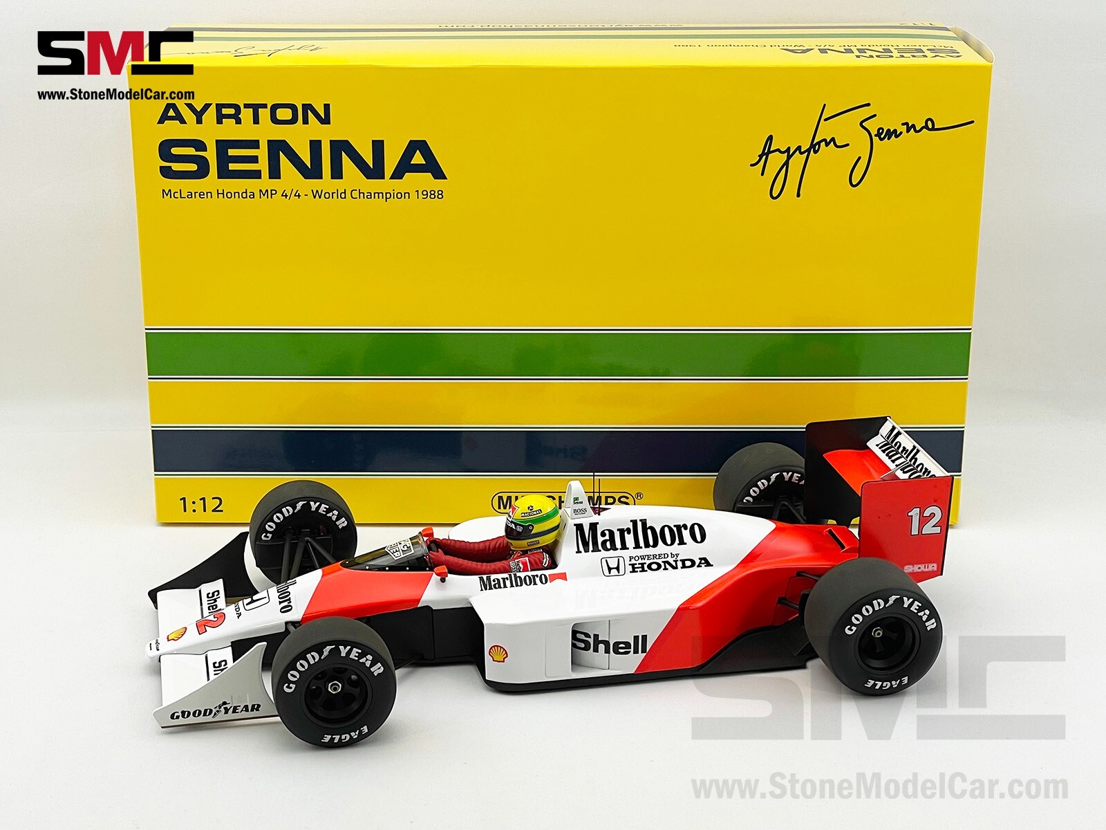 Mclaren MP4/4 #12 Ayrton Senna 1988 F1 World Champion 1:12 Mclaren MP4/4 #12 Ayrton Senna 1988 F1 World Champion 1:12