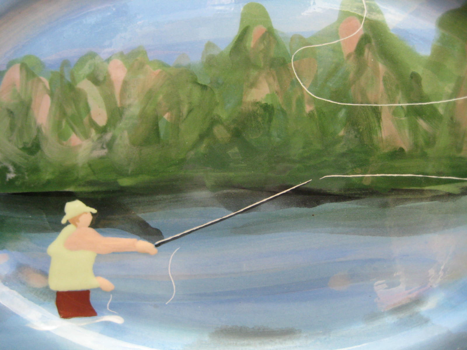 2  FLY FISHING DISPLAY PLATES HAND PAINTED