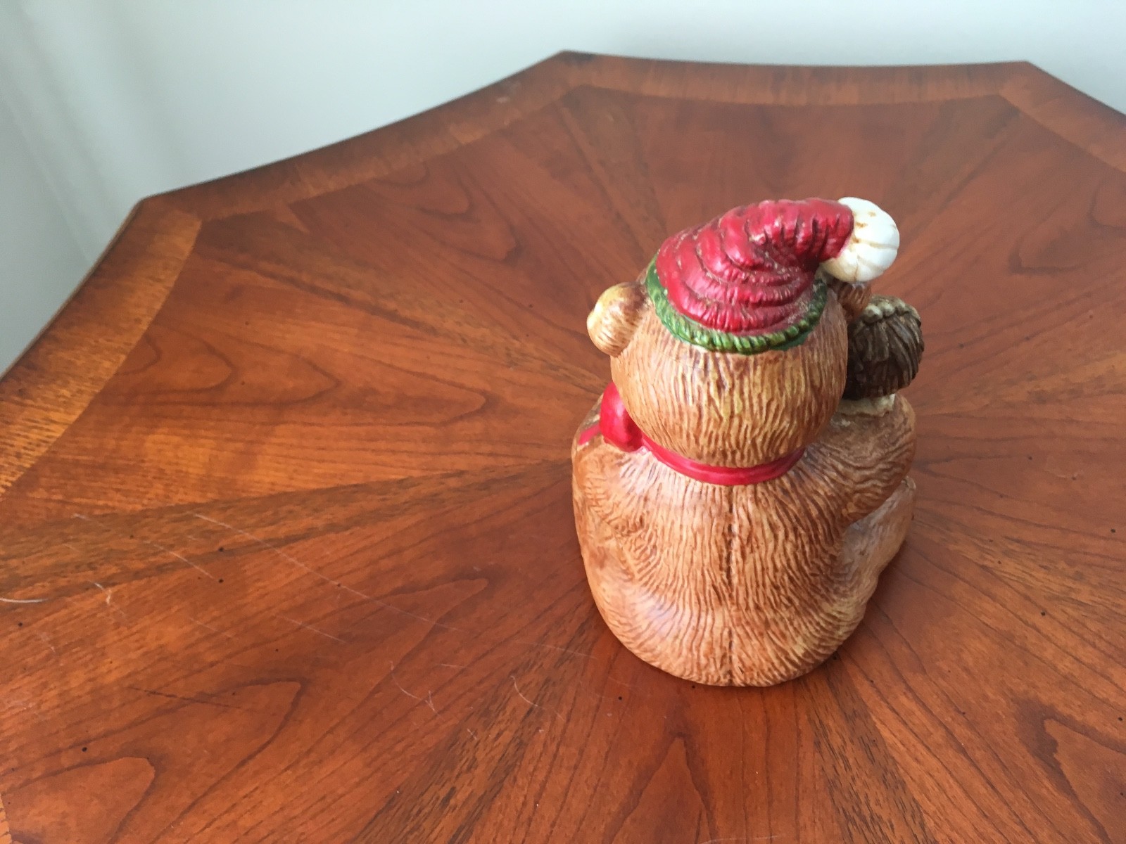 Vintage Christmas Bear With Block Music Box