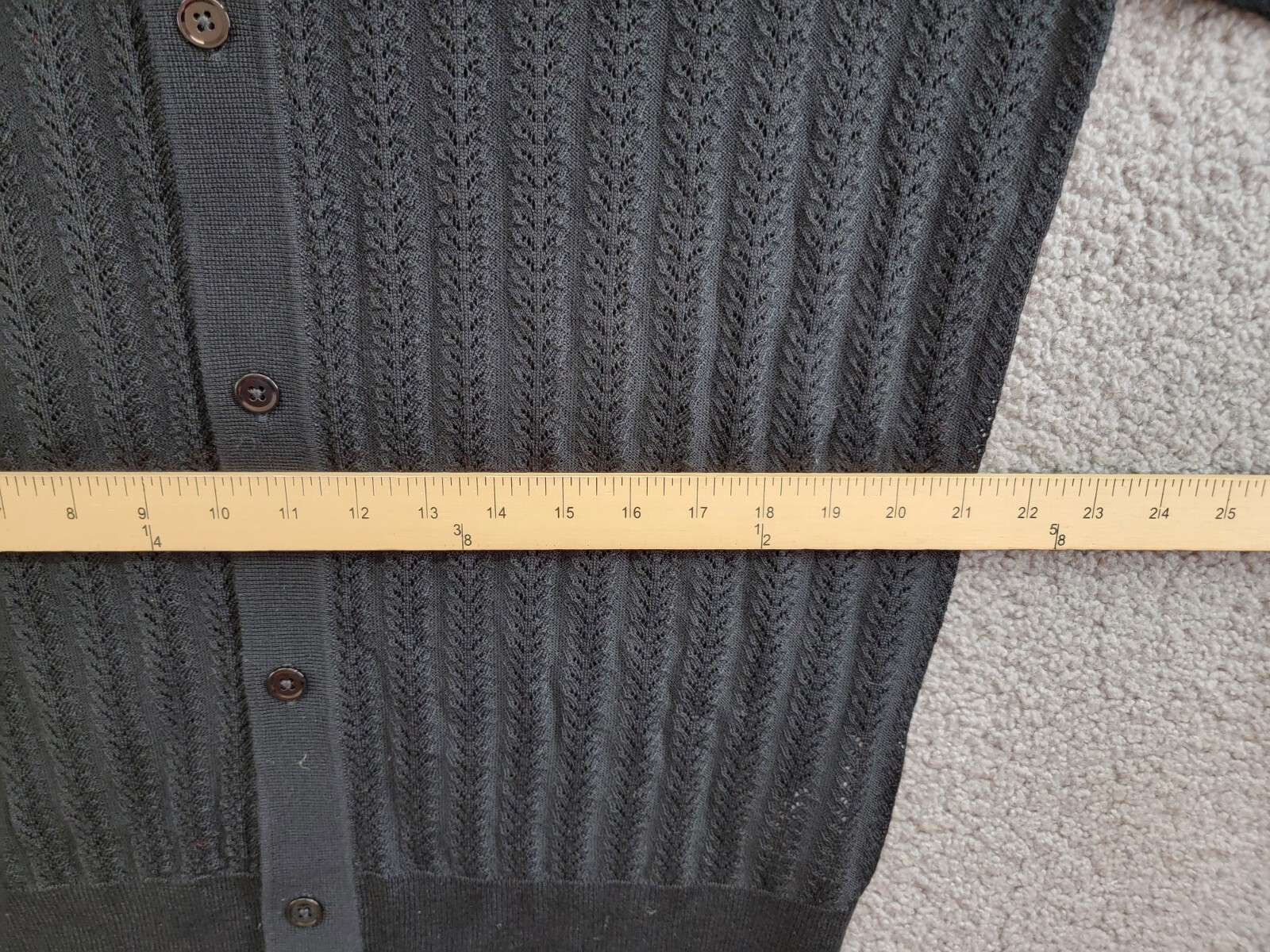 NN07 Spread Collar Knit Wool Blend Cardigan Sweater Men XL Black Button Closure - Picture 7 of 18