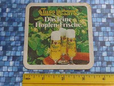 Beer Bierdeckel COASTER ~ Brauerei CLUSS Heilbronner Ratshof Pils ~ Est. in 1865