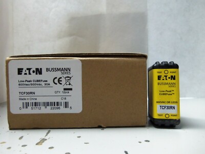New Bussmann TCF30RN Low-Peak CUBEFuse 30 Amp Cube Fuse 600Vac 300Vdc