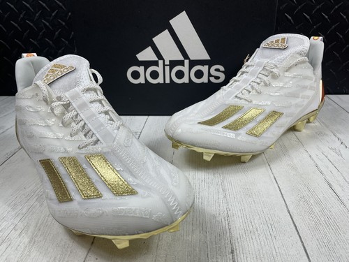 SIZE 11-NEW ADIDAS ADIZERO 'WHITE-GOLD METALLIC' FOOTBALL
