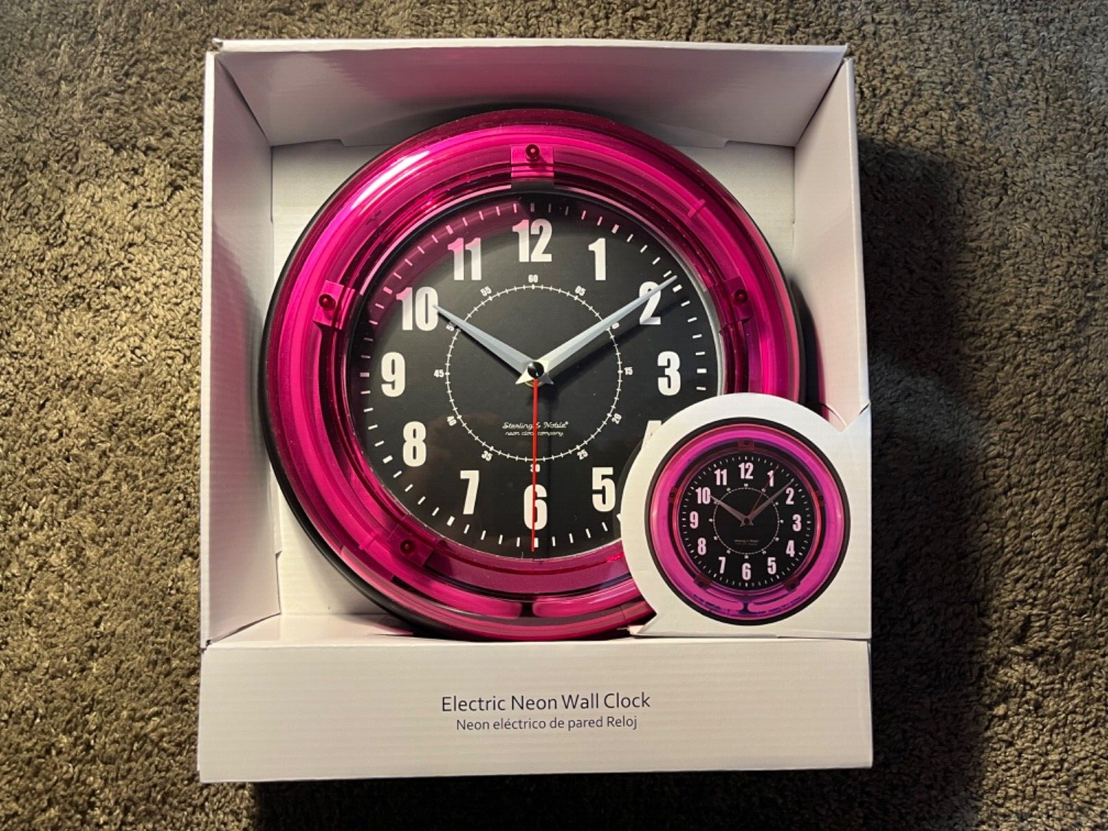 Sterling And Noble Electric Neon Clock Pink Color Neon | eBay
