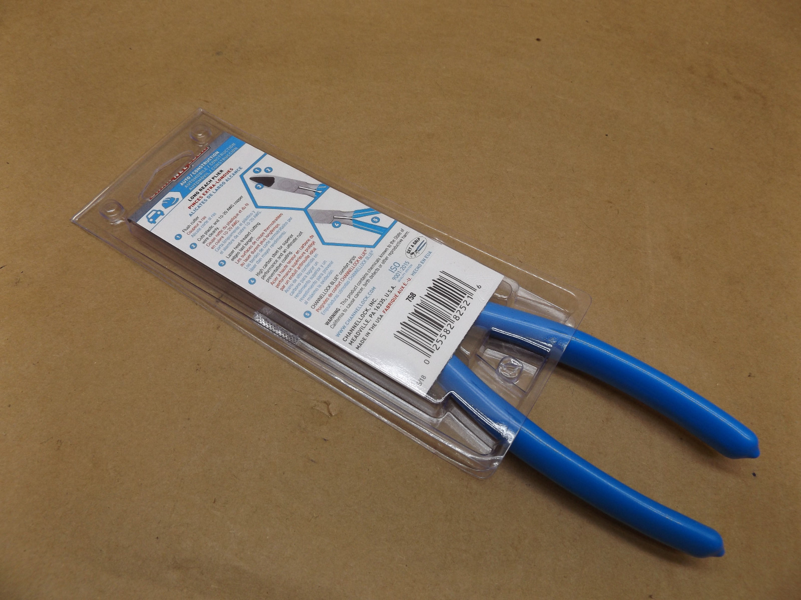 Channellock  758 Diagonal Flush Cutter Long Reach Pliers 10-20 AWG USA  **NEW**