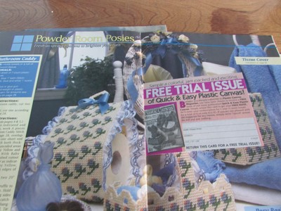 LOT OF 3 PLASTIC CANVAS DESIGN MAGAZINE MEDIEVAL BUNNY HEART