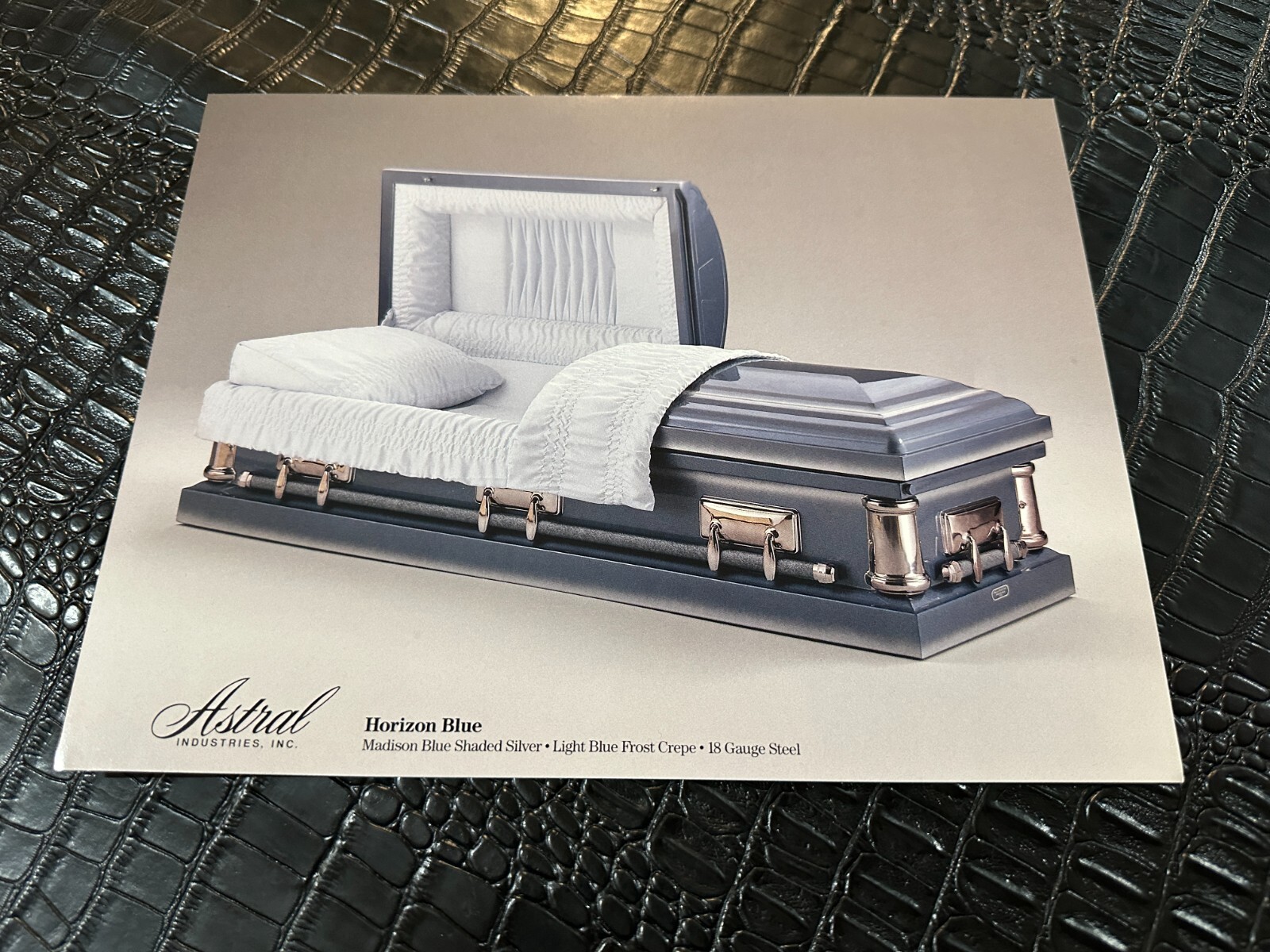 ASTRAL Funeral Casket Salesman AD SHEET (HORIZON BLUE