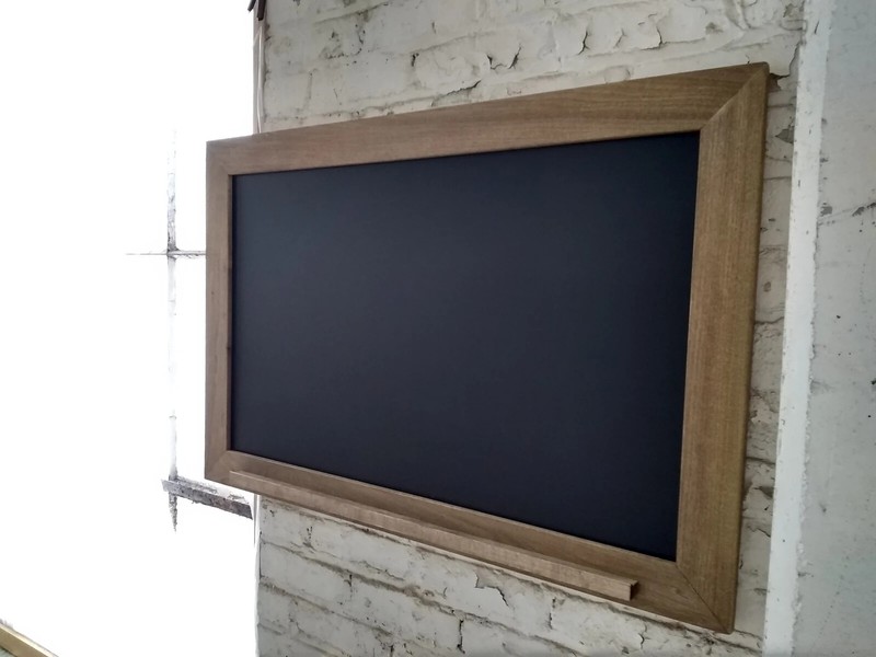 Modern Rustic Farmhouse Chalkboard with Optional Chalk Ledge - Dark