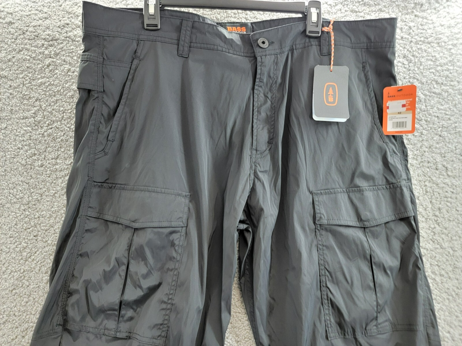 BASS OUTDOOR Regular-Fit Stretch Performance Cargo Pants Men's 42 Caviar Solid - Picture 3 of 18
