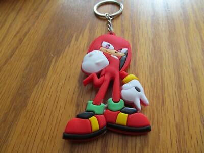 Sonic The Hedgehog Knuckles Double Sided Rubber Key Chain (NEW)