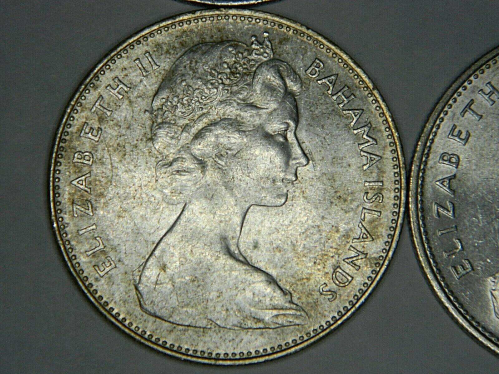 1966 Bahamas (80% silver) $1 Counch Shell silver Coins (Qty 4)