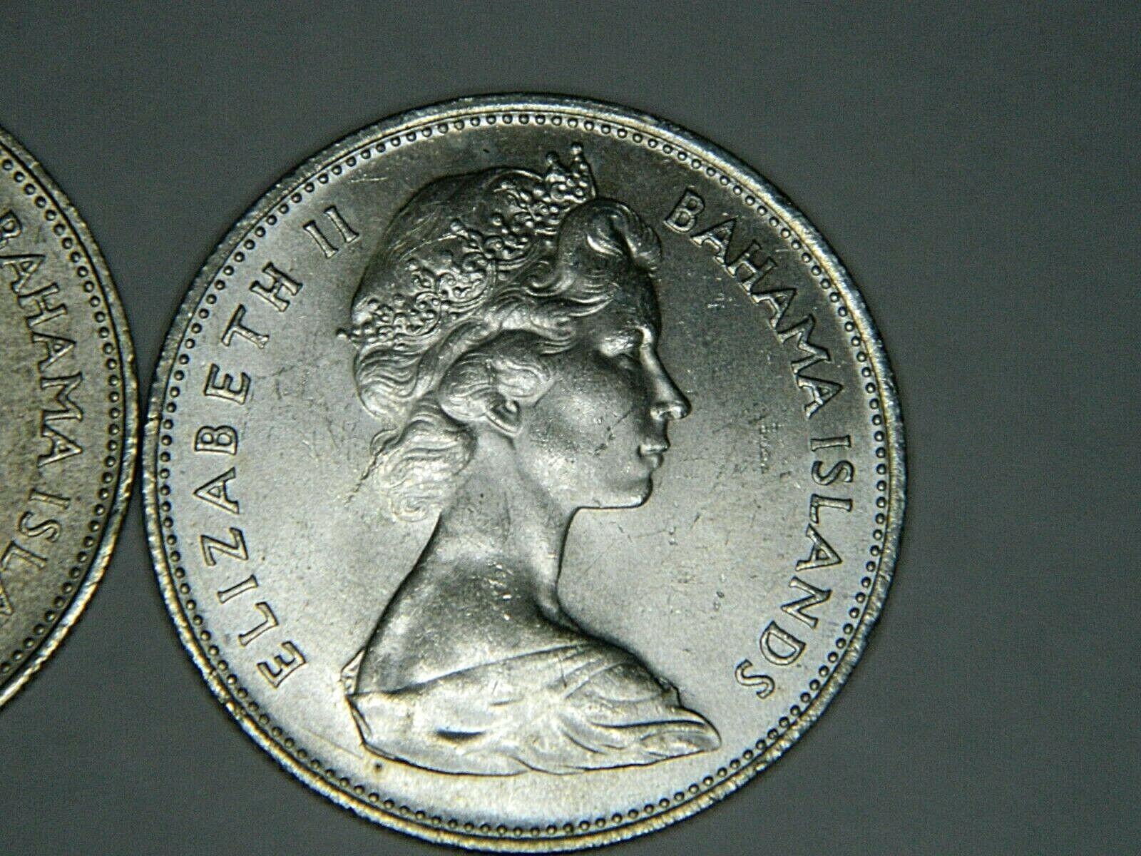 1966 Bahamas (80% silver) $1 Counch Shell silver Coins (Qty 4)