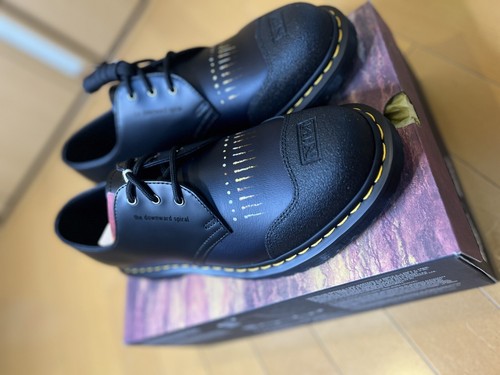Pre-owned Dr. Martens' Dr. Martens 2024 Nine Inch Nails 1461 Backhand Leather Boots Mens Us 9 Uk 8 Eu42 In Black