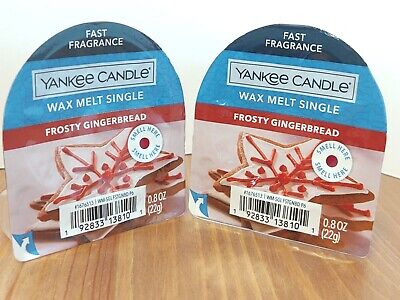 Yankee Candle Wax Melt Tart Singles x 2 Frosty Gingerbread 0.8 Oz Each new