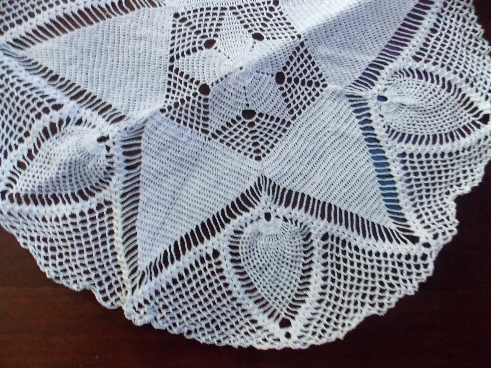 Vintage Large White Crochet Doily Hand Made Measures 21
