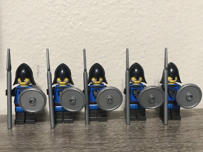 5 Lego Black Falcon Spearmen Knight Minifigures