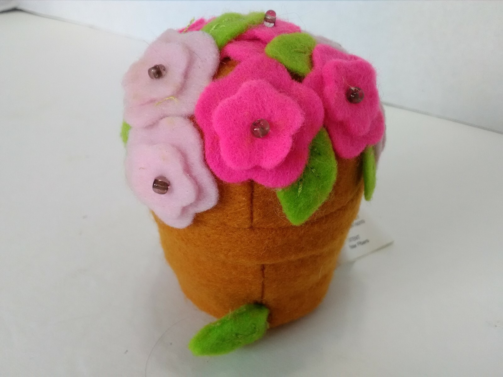 sewing pincushion stick pin needle holder felt fabric flowers tape measure incl