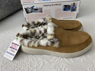 Woman Skechers Bobs Mountain Muse Fur Skipper Shoe Chestnut/ Wild Tiger 9.5 NWT
