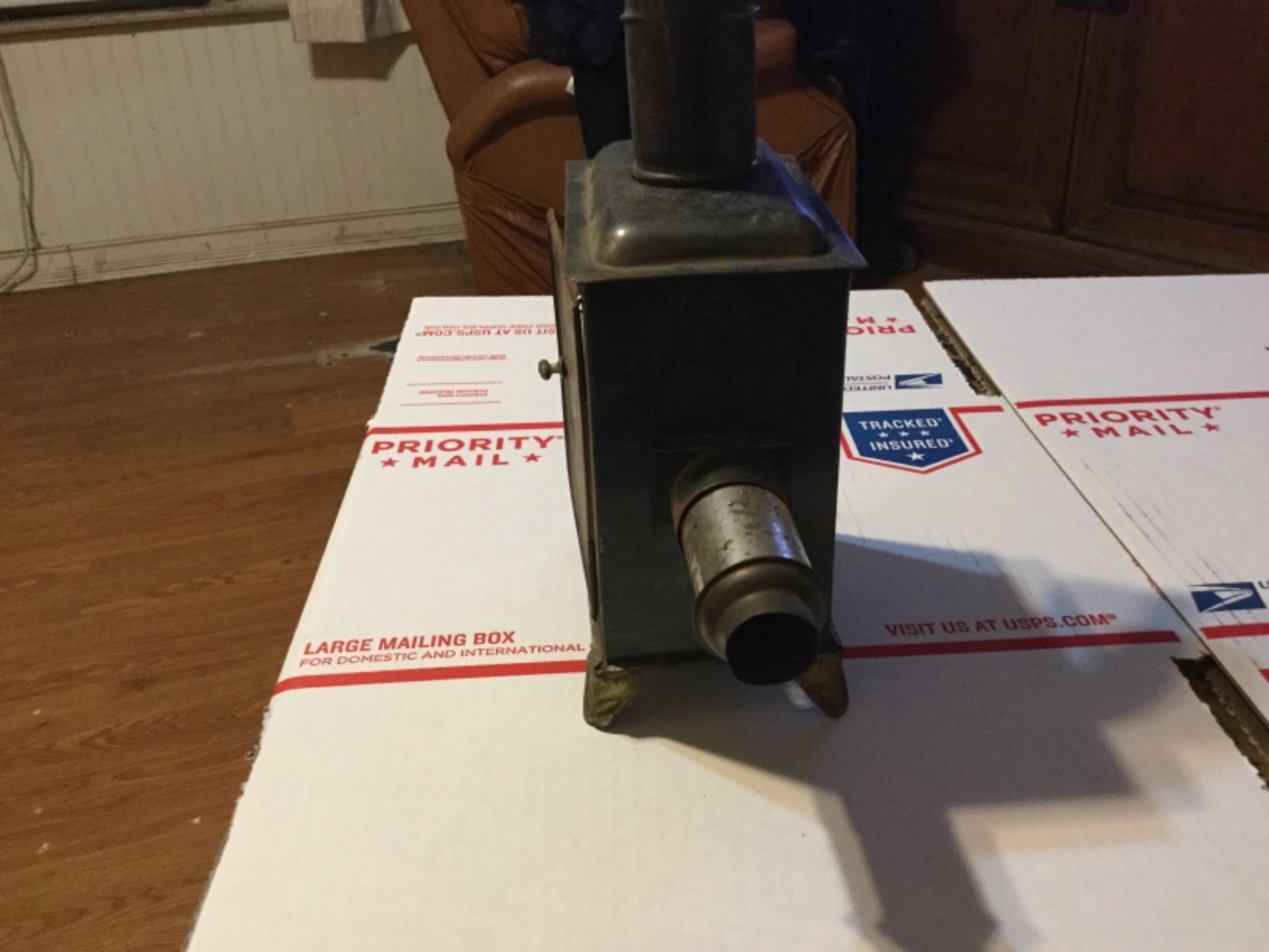 Antique Victorian magic lantern projector