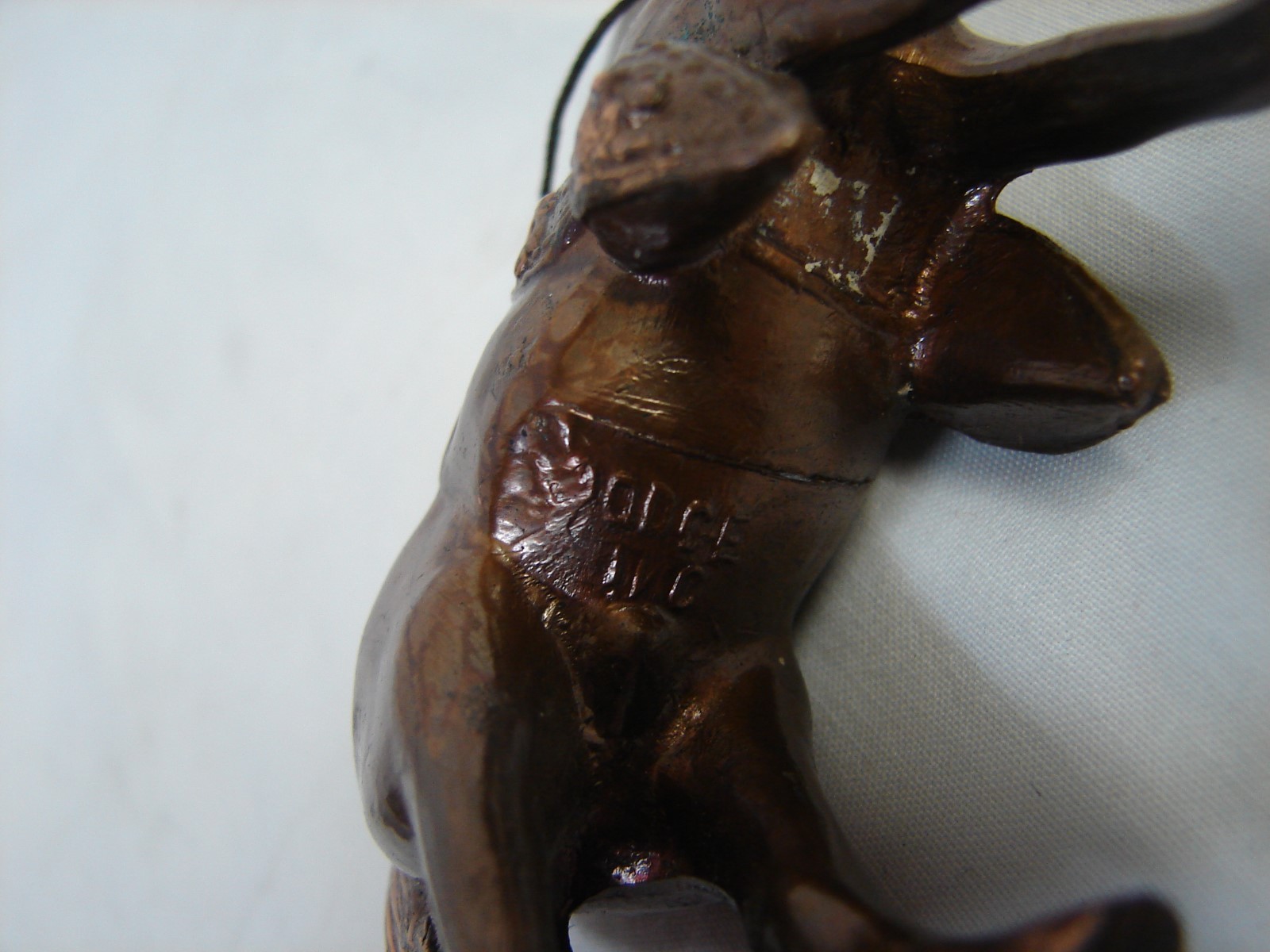 VINTAGE MARKED DODGE SOLID COPPER HORSE & SADDLE STATUE