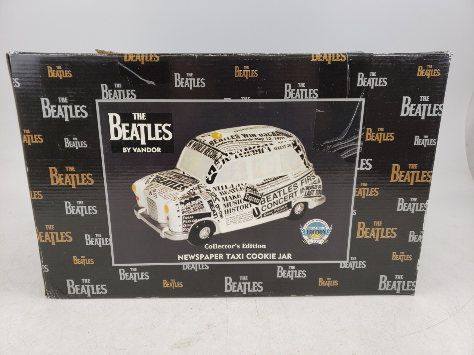 The Beatles Vandor Newspaper Taxi Cookie Jar Box 64142 1999