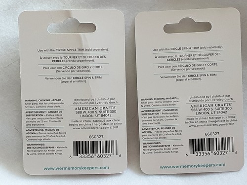 We R Memory Keepers 2 packages Circle Spin & Trim Blades 2 pack NIP