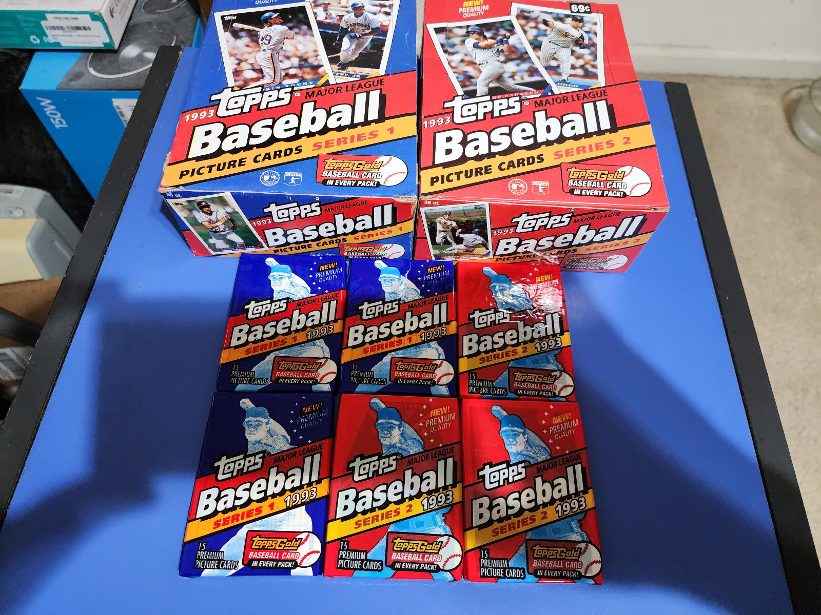 topps Baseball CARDS 1993年　未開封 Six Unopened 1993 Topps Series 1 & 2 Baseball Card Packs