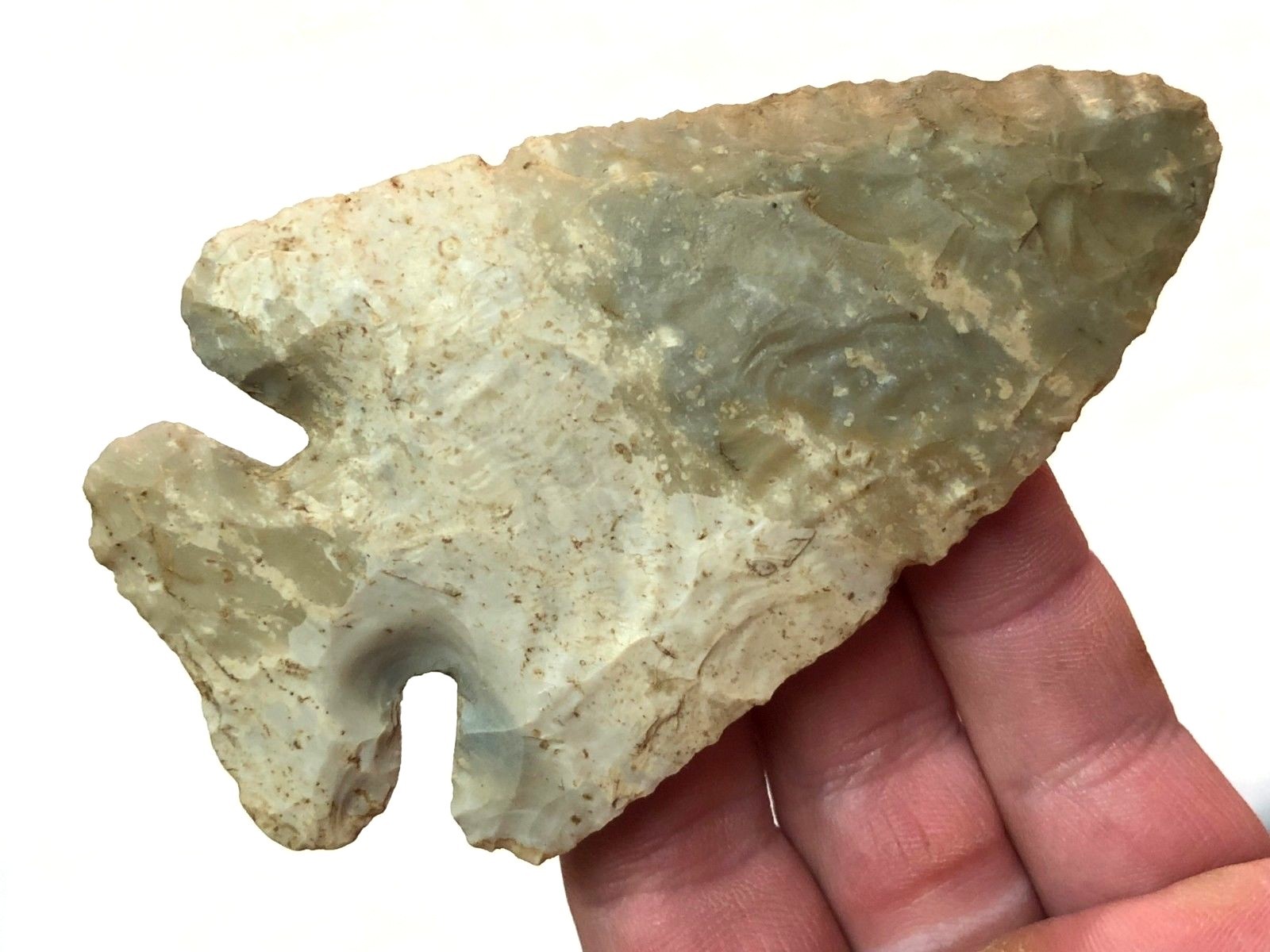 EXCEPTIONAL THEBES POINT VERMILION CO., IL. AUTHENTIC ARROWHEAD ARTIFACT LM3