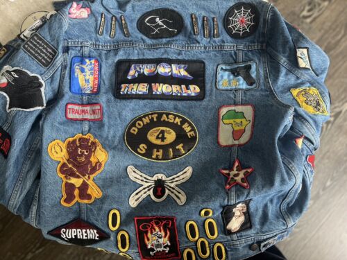 Supreme Patches Denim Trucker Jacket Blue (SS18J53) Men's Supreme Patches Denim Trucker Jacket Blue (SS18J53) Men's