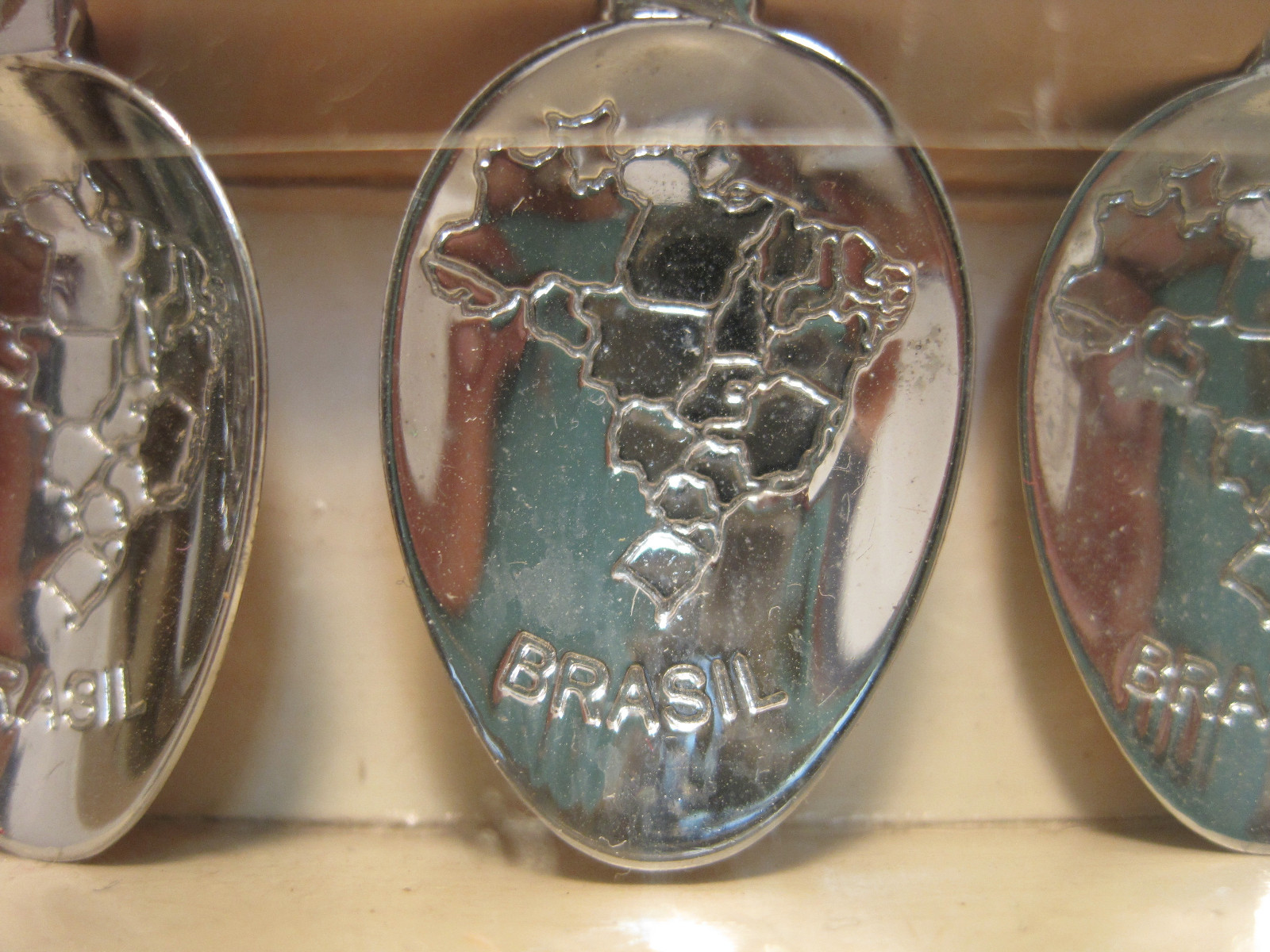 6 Bejeweled Demitasse spoons from Brazil NOS