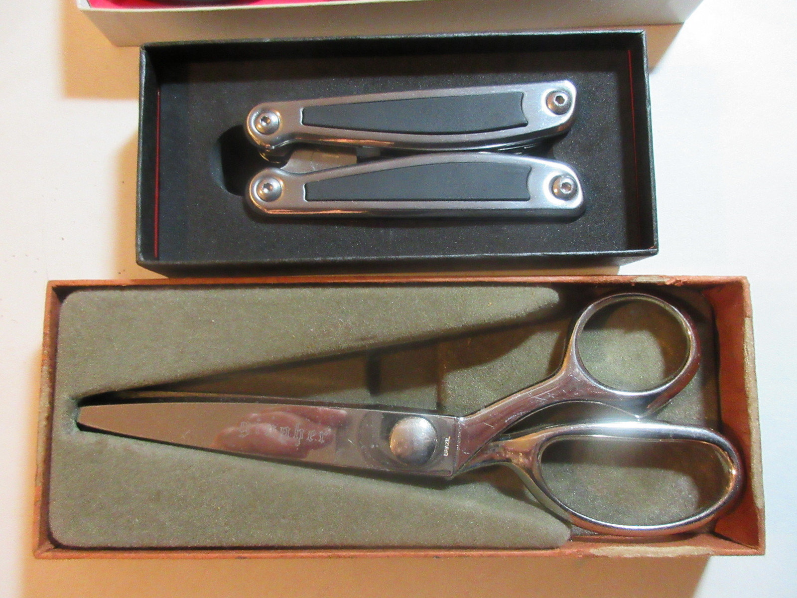 Vintage KLEENCUT -USA & GINGHER -Brazil Pinking Shears & Gentleman's Multi-Tool