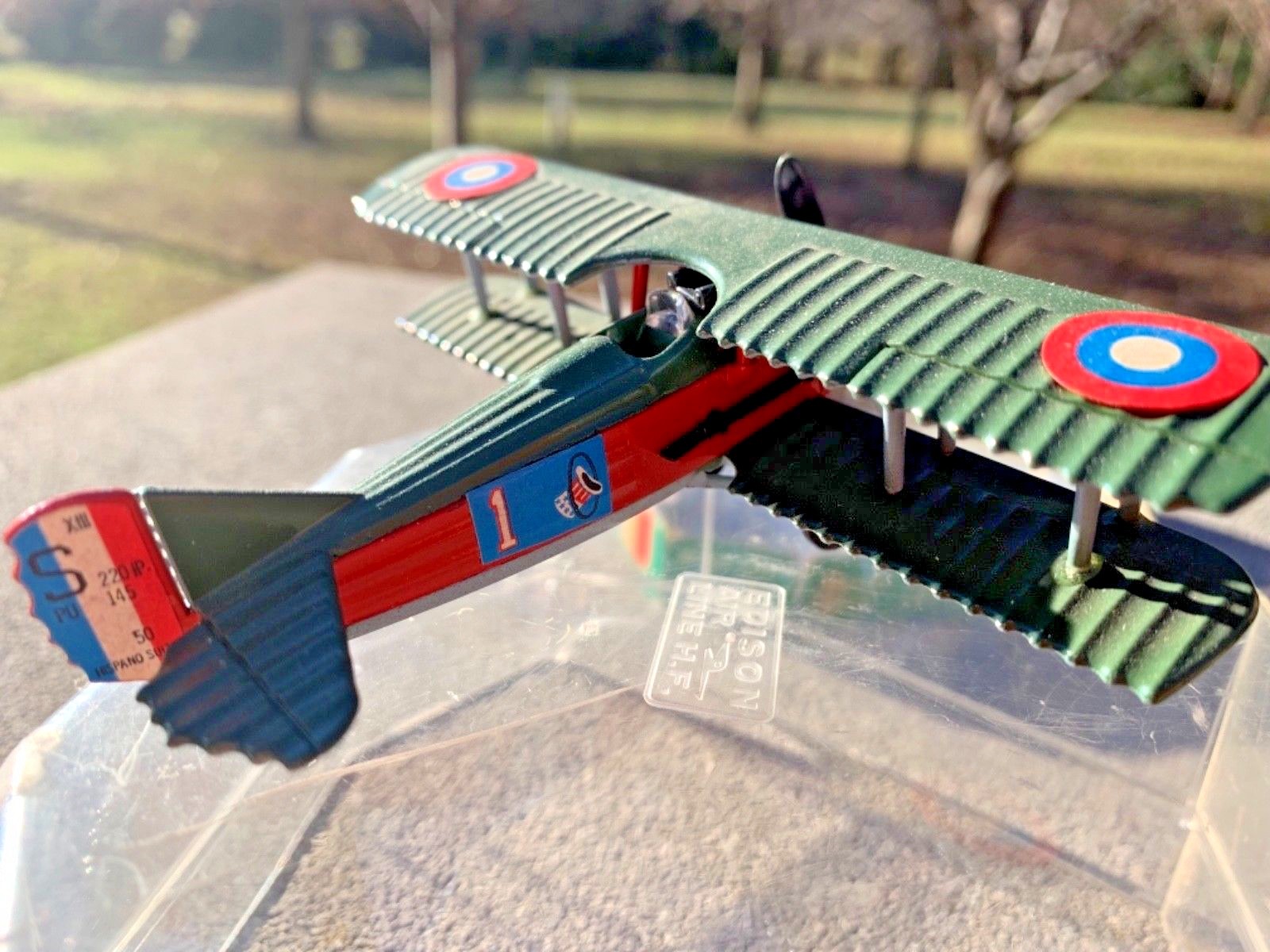 Diecast Plane EDISON AIR LINE H.F Spademan S XIII, 1917,. WW 1 Fighter Plane