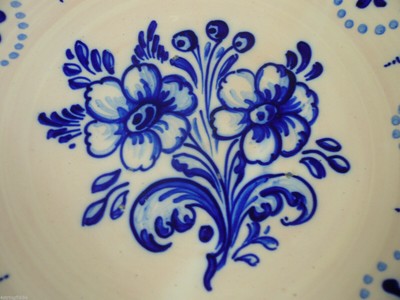 Vintage Puente Spain Blue Delft Faience Majolica Decorative Wall Plate 10.75