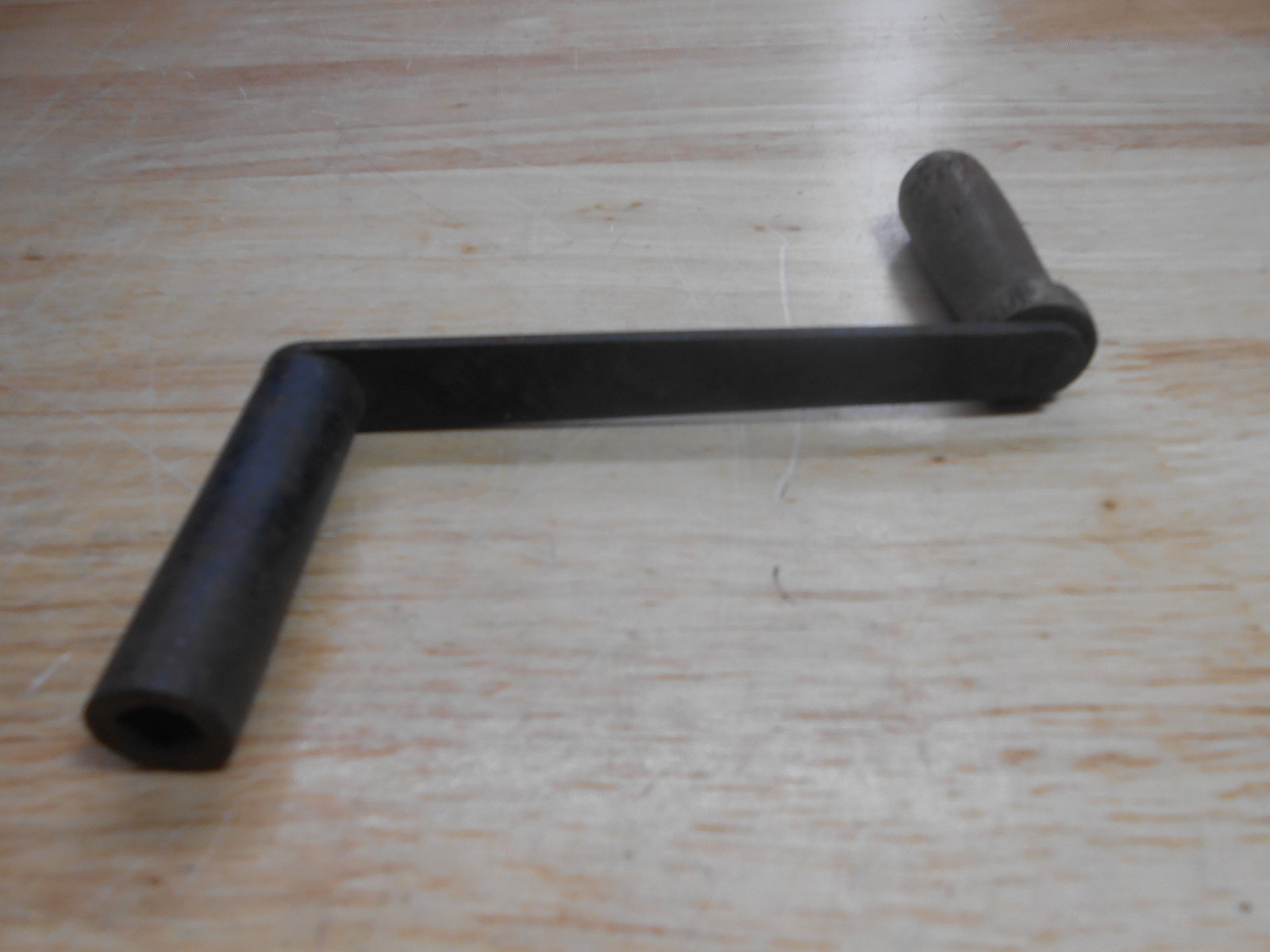 Antique Steel Wood Handle Crank - 1/4
