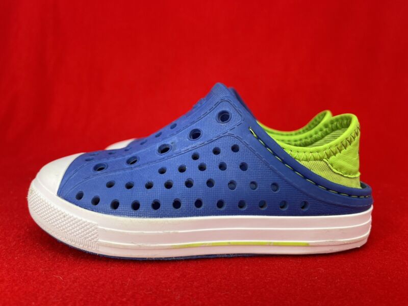 Skechers Guzman Steps Water Slip On Blue/green Sneakers - Size 9 Kids.