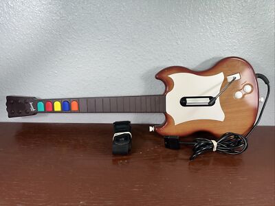 Guitar Hero Wood Grain SG Gibson Red Octane Wired Controller PS2 Tested